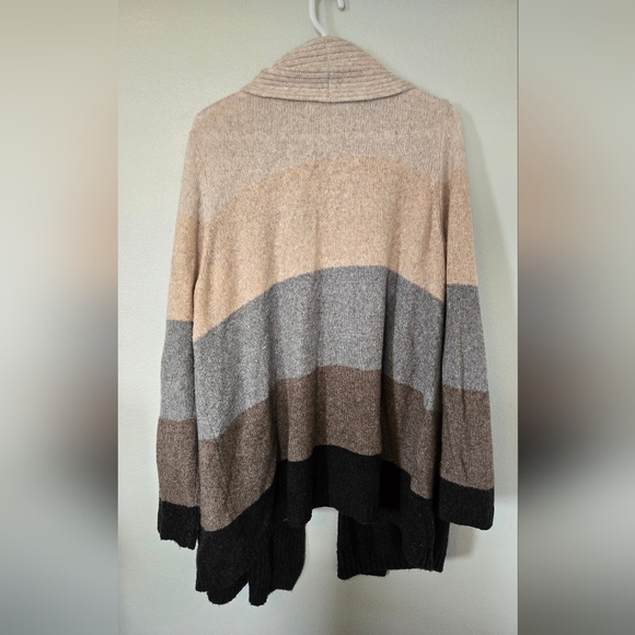 Evri Cream And Gray Striped Sweater Size 2X - Picture 2 of 7